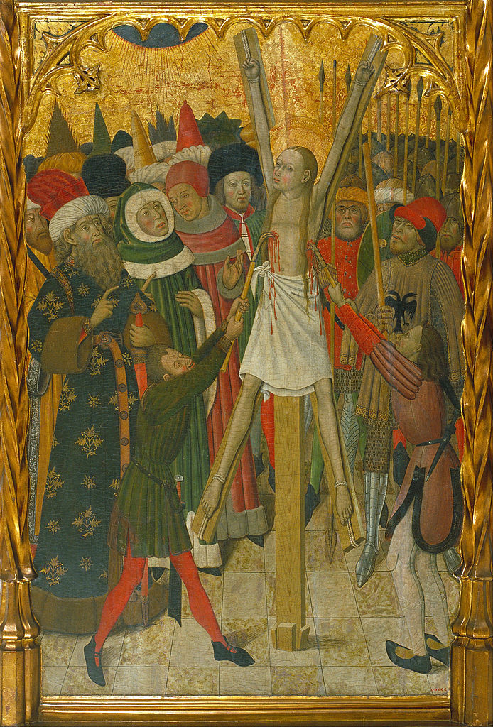 Martyrdom of Saint Eulalia, vintage artwork by Bernat Martorell, 12x8" (A4) Poster