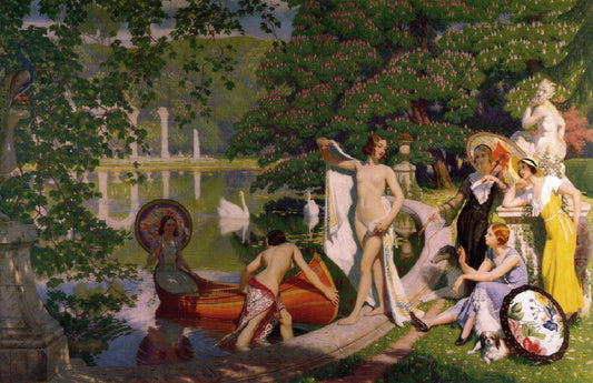 Jeunesse, Vieux Parc, vintage artwork by Henry Bouvet, 12x8" (A4) Poster