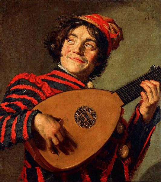 Jester with a Lute, vintage artwork by Frans Hals, 12x8" (A4) Poster