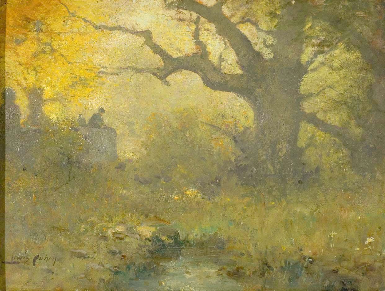 Willow and Brook, vintage artwork by Lewis Cohen, 12x8" (A4) Poster