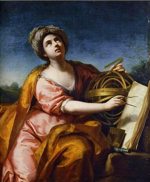 Urania, Muse of Astronomy, vintage artwork by Jean Raoux, 12x8" (A4) Poster