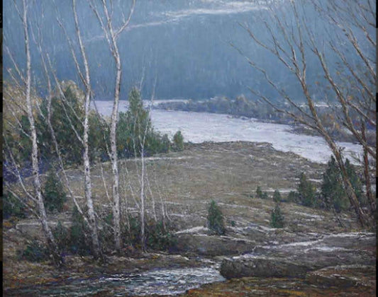 Lingering Snow, vintage artwork by Cullen Yates, 12x8" (A4) Poster