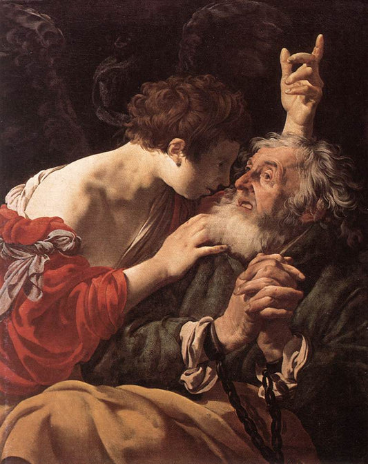 The Deliverance of St Peter, vintage artwork by Hendrick Terbrugghen, 12x8" (A4) Poster