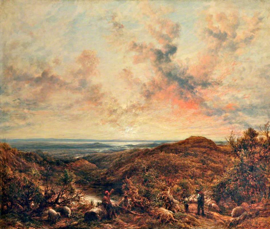 Over some wide-watered shore, vintage artwork by John Linnell, A3 (16x12") Poster Print