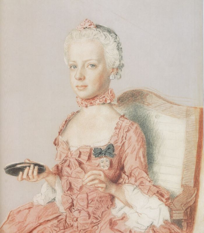 Archduchess Marie Antoinette of Austria, Future Queen of France, at Age Seven, vintage artwork by Jean-Étienne Liotard, 12x8" (A4) Poster
