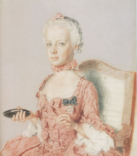 Archduchess Marie Antoinette of Austria, Future Queen of France, at Age Seven, vintage artwork by Jean-Étienne Liotard, 12x8" (A4) Poster
