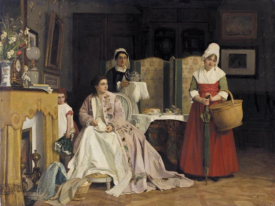 La Nouvelle Bonne, vintage artwork by Charles Baugniet, A3 (16x12") Poster Print