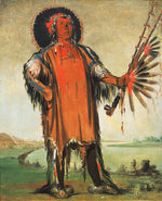 Ha-na-tá-nu-maúk, Wolf Chief, Head Chief of the Tribe, vintage artwork by George Catlin, A3 (16x12") Poster Print