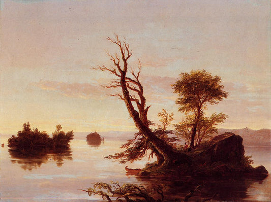 American Lake Scene, vintage artwork by Thomas Cole, A3 (16x12") Poster Print