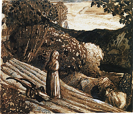 Girl Standing, vintage artwork by Samuel Palmer, A3 (16x12") Poster Print