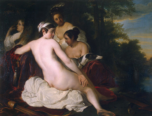 Rest of Diana and Her Nymphs, vintage artwork by Jacob Adriaensz. Backer, 12x8" (A4) Poster