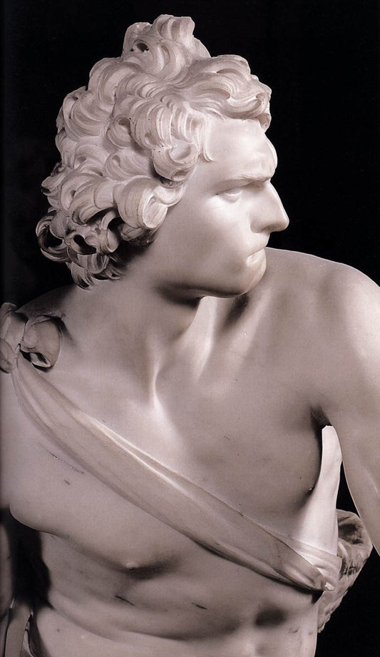 David (detail), vintage artwork by Gian Lorenzo Bernini, 12x8" (A4) Poster