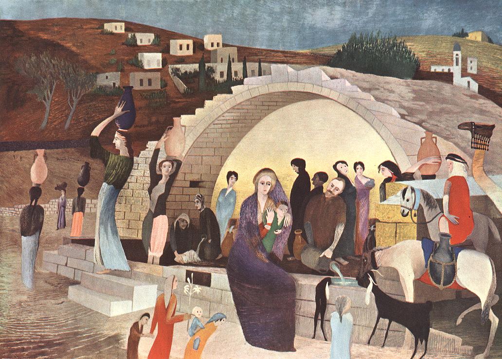 Mary's Well in Nazareth by Tivadar Csontvary Kosztka,A3(16x12")Poster