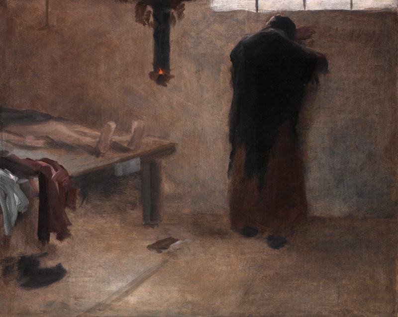 In the Morgue, vintage artwork by Jakub Schikaneder, 12x8" (A4) Poster