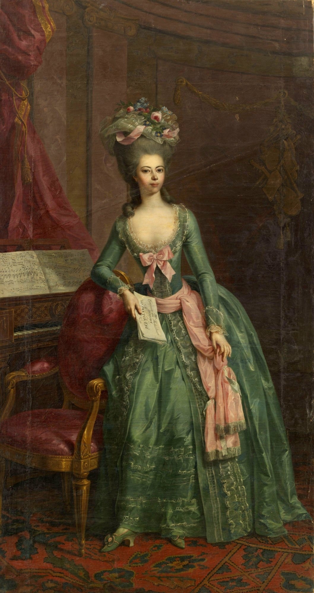 Portrait of Juliane Fürstin zu Schaumburg-Lippe, vintage artwork by Johann Heinrich Tischbein the Elder, 12x8" (A4) Poster