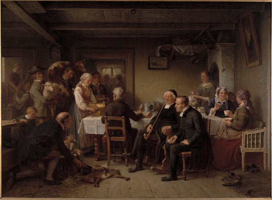 Tithe Collection in Skåne, vintage artwork by Bengt Nordenberg, 12x8" (A4) Poster