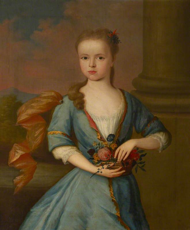 Frances Hussey (d.1796), Later Mrs George Weller Poley, as a Child, vintage artwork by British School 18th Century - Unknown, 12x8" (A4) Poster
