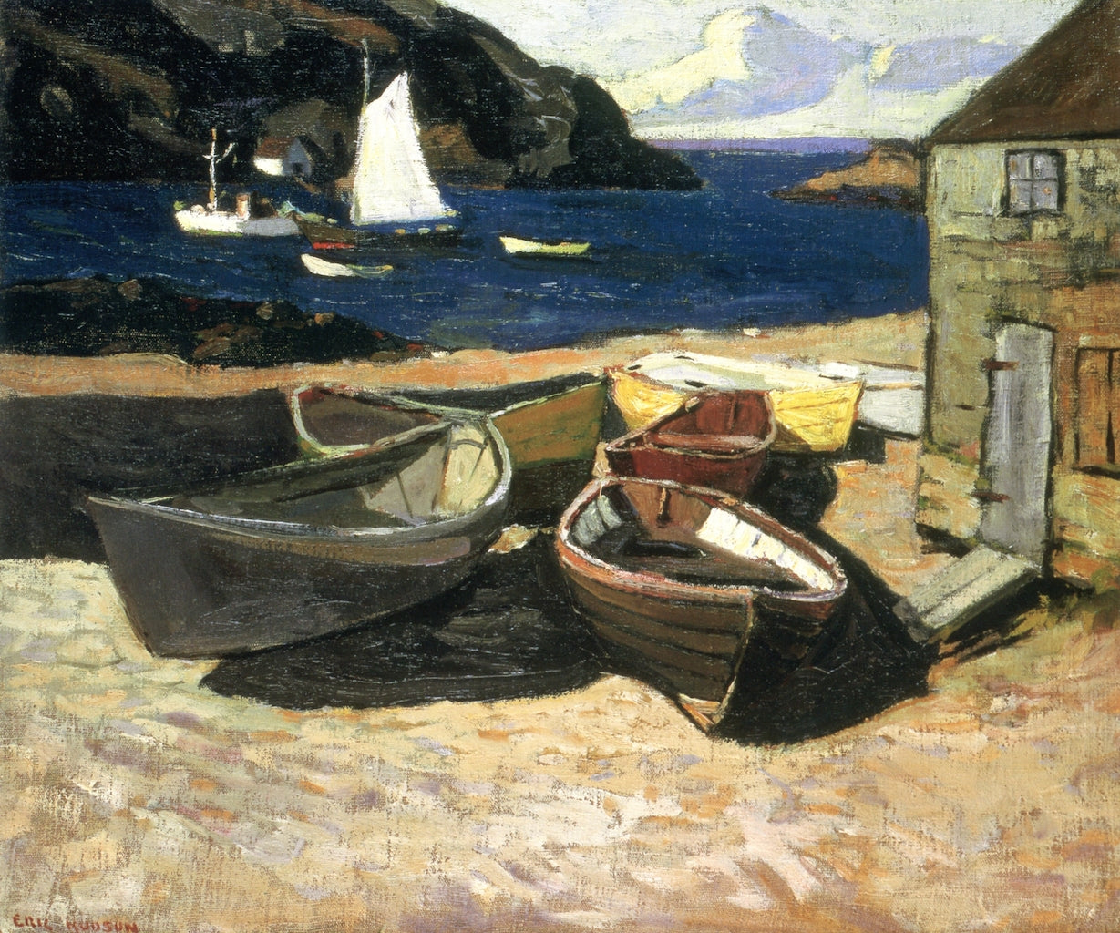 An Island Harbor, vintage artwork by Eric Hudson, 12x8" (A4) Poster