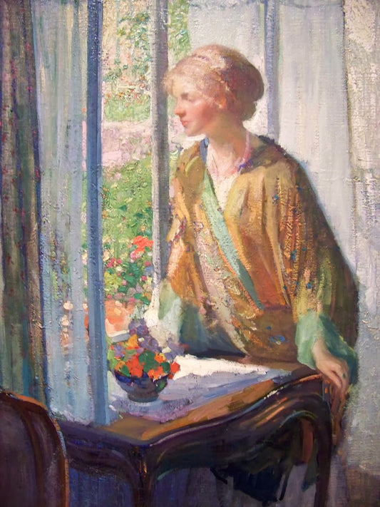 At The Window, vintage artwork by Richard Edward Miller, 12x8" (A4) Poster