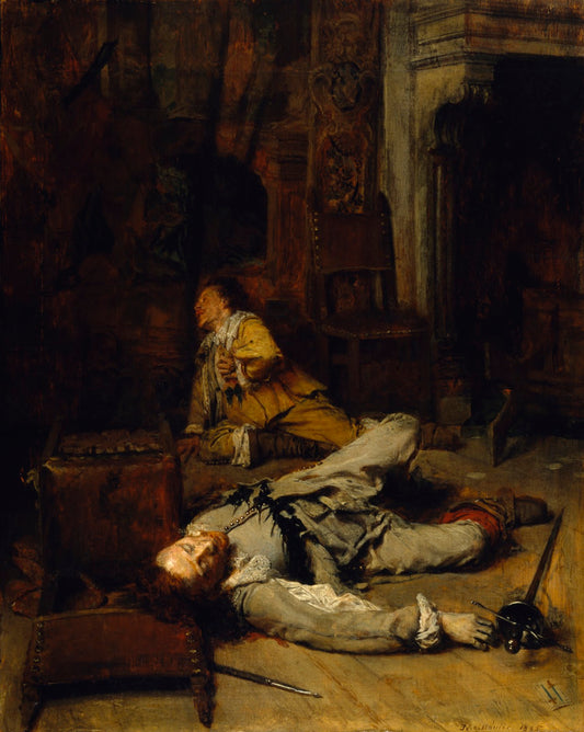 The End of the Game of Cards, vintage artwork by Jean-Louis Ernest Meissonier, A3 (16x12") Poster Print