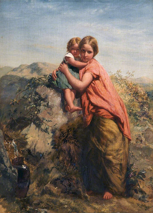 Welsh Peasant and Child, vintage artwork by Paul Falconer Poole, R.A., R. I., A3 (16x12") Poster Print