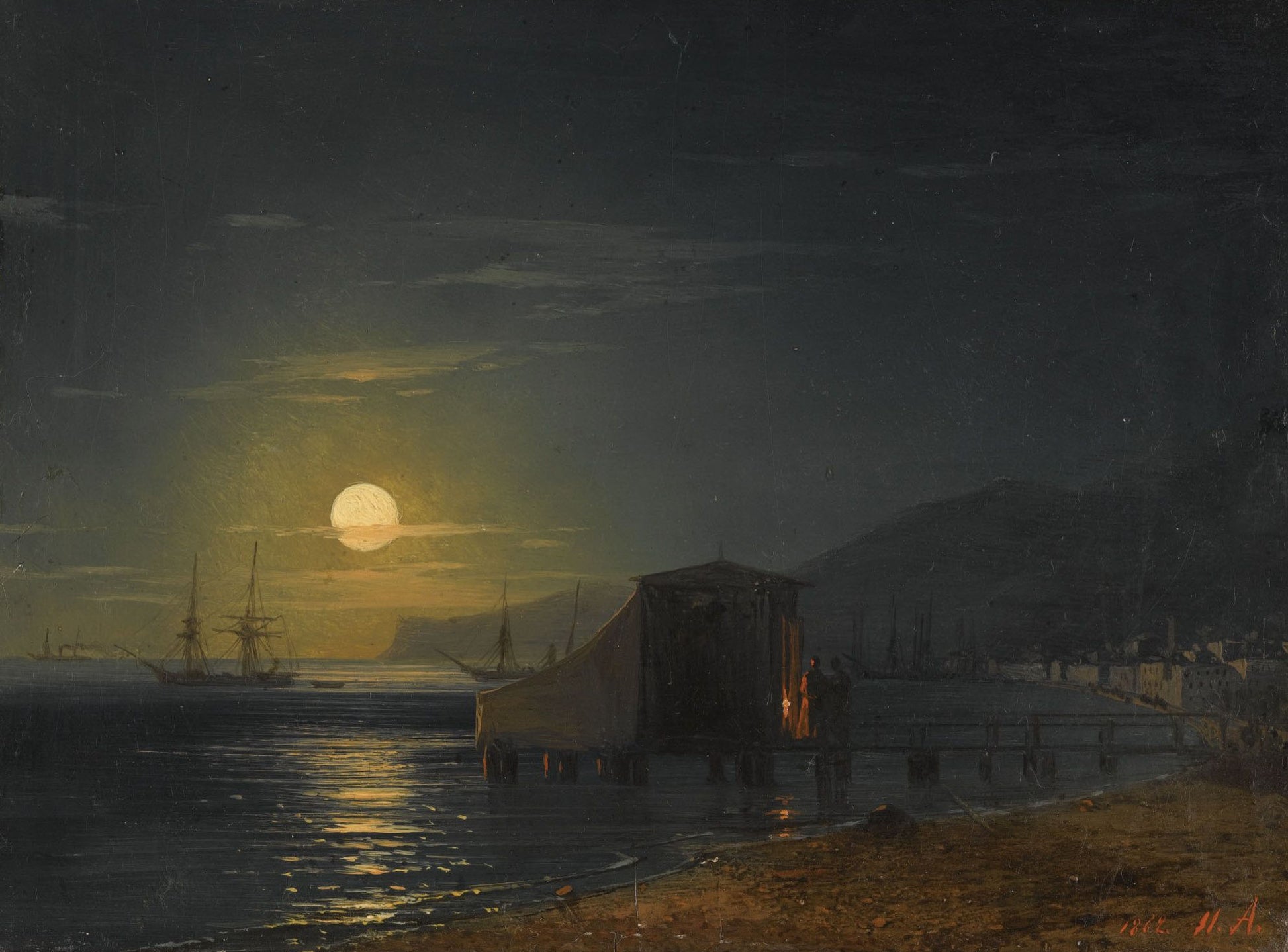 Bathing Cabin in Feodosia, vintage artwork by Ivan Constantinovich Aivazovsky, A3 (16x12") Poster Print