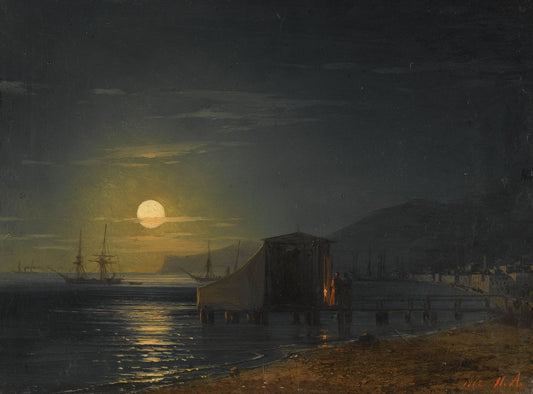 Bathing Cabin in Feodosia, vintage artwork by Ivan Constantinovich Aivazovsky, A3 (16x12") Poster Print