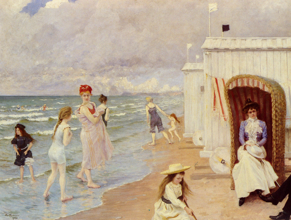 The Day at the Beach by Paul-Gustave Fischer,A3(16x12")Poster