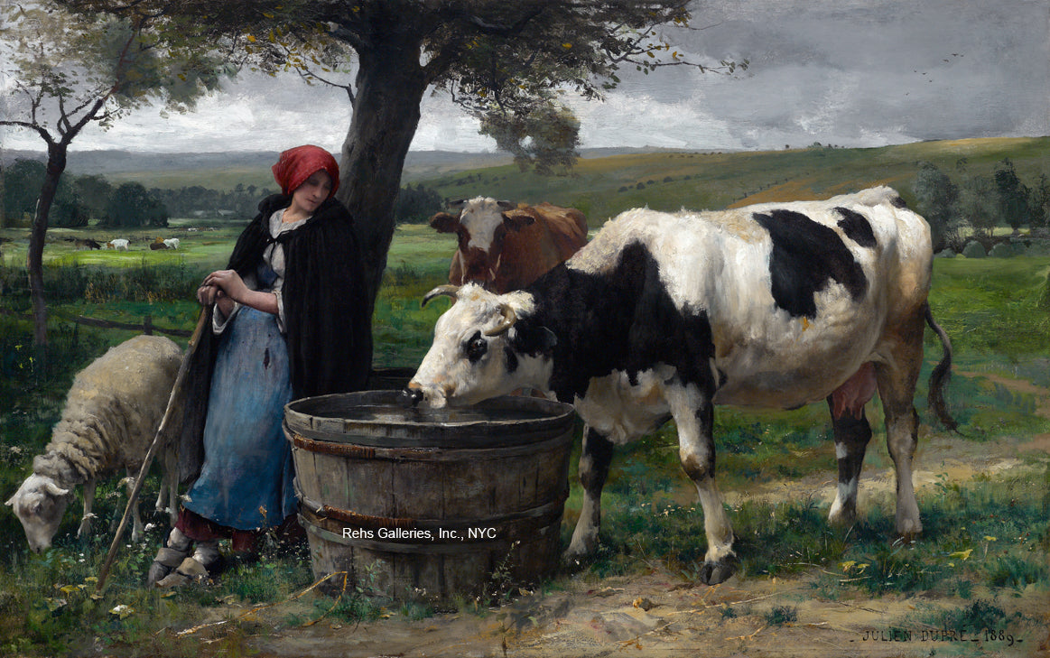 La Prairie, vintage artwork by Julien Dupre, 12x8" (A4) Poster