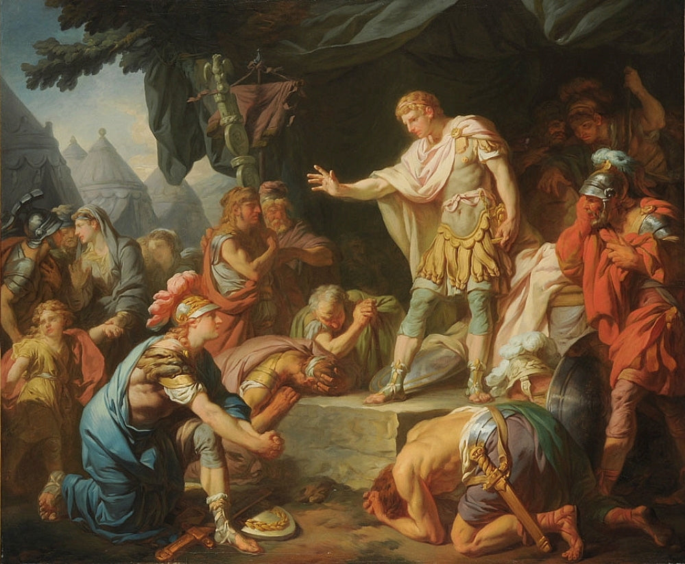 Germanicus Calming the Revolt in his Camp, vintage artwork by François-Andre Vincent, 12x8" (A4) Poster