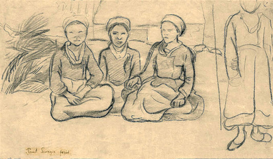 Breton Women, vintage artwork by Paul Serusier, 12x8" (A4) Poster