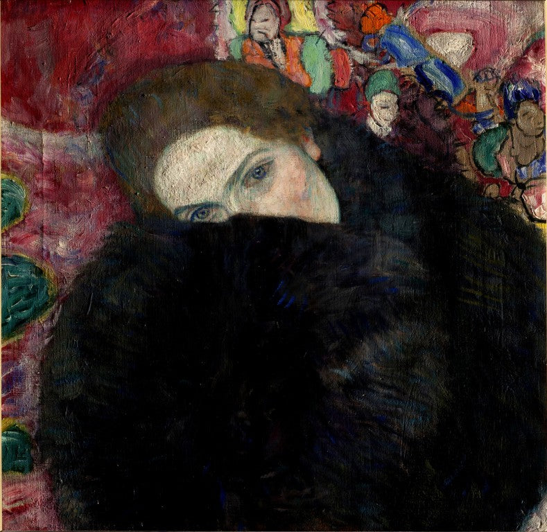 Lady with Muff, vintage artwork by Gustav Klimt, 12x8" (A4) Poster