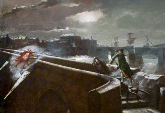 The Twa Brigs, vintage artwork by Eyre Crowe, 12x8" (A4) Poster