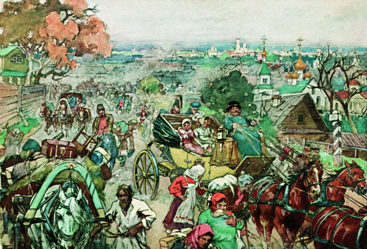 Moscow in 1812 by Nikolai Samokish,A3(16x12")Poster