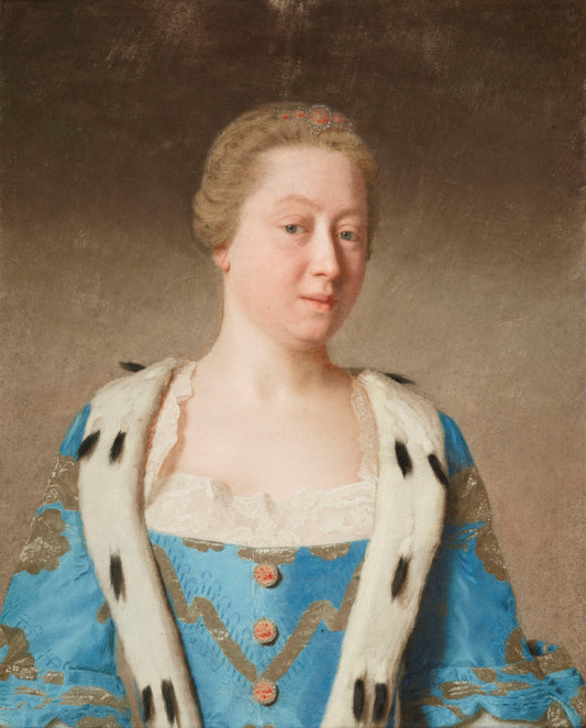 Augusta, Princess of Wales (1719-1772), vintage artwork by Jean-Étienne Liotard, 12x8" (A4) Poster