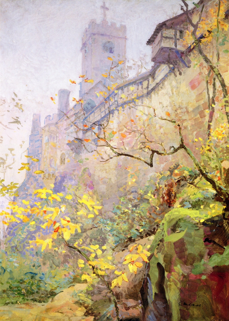 The Wartburg, No. 1, vintage artwork by Gari Melchers, 12x8" (A4) Poster