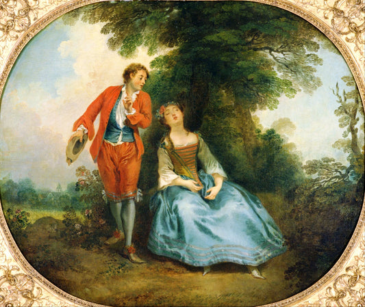Sleeping Shepherdess, vintage artwork by Nicolas Lancret, 12x8" (A4) Poster