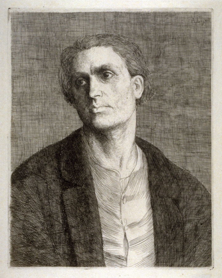 Etude de tete d'homme, vintage artwork by Alphonse Legros, 12x8" (A4) Poster