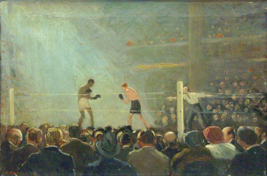 Box Fight by Ernst Oppler,A3(16x12")Poster