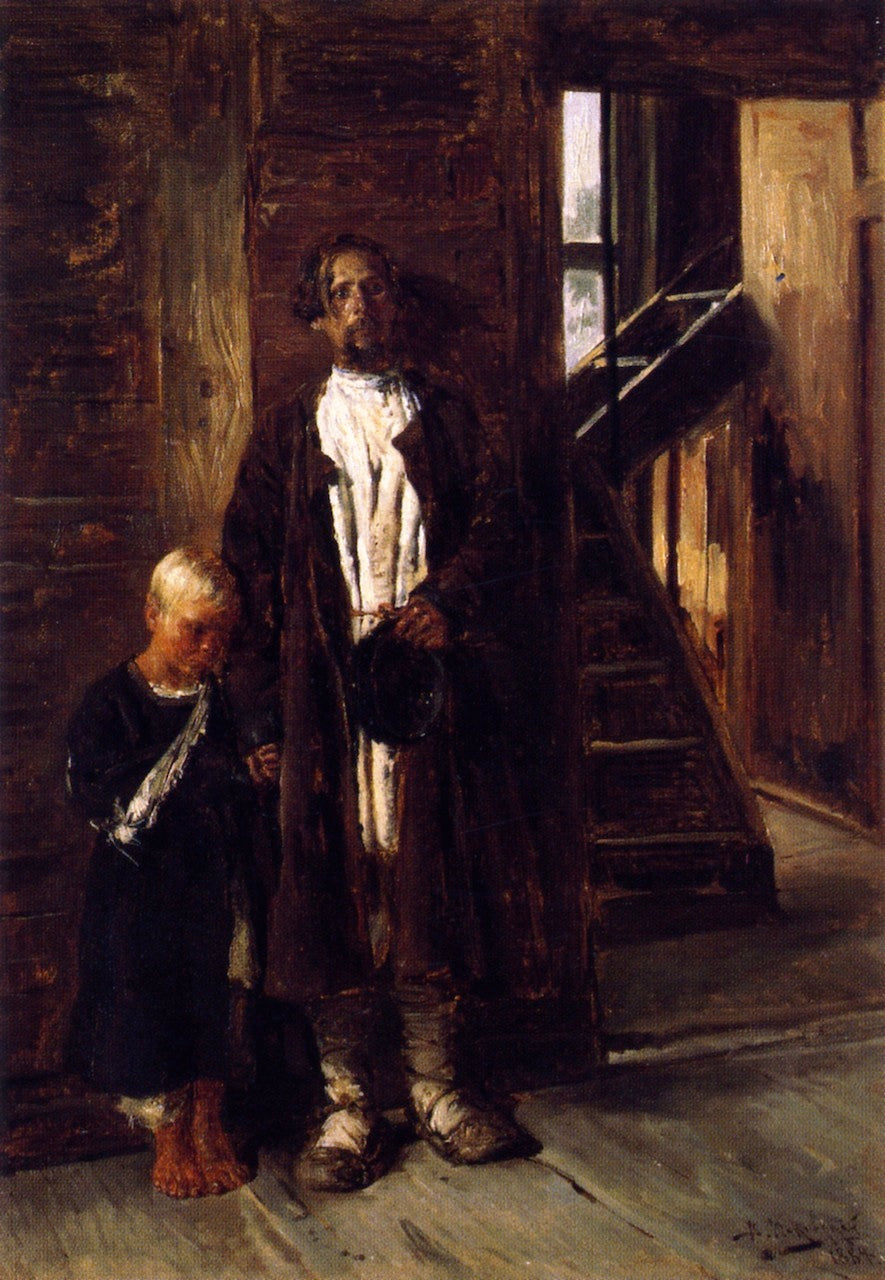 Off to Get Medicine, vintage artwork by Vladimir Yegorovich Makovsky, 12x8" (A4) Poster