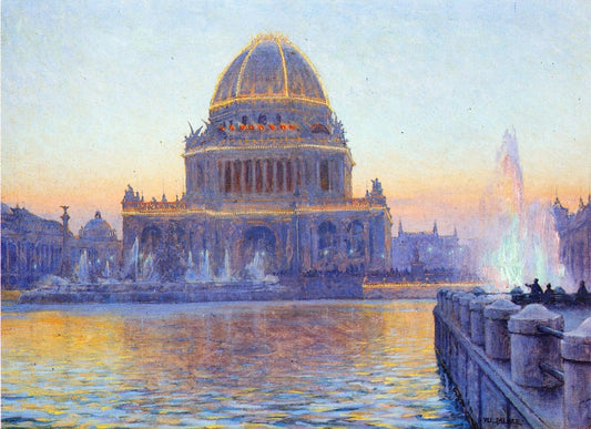 Twilight at the World's Columbian Exposition, vintage artwork by Walter Launt Palmer, 12x8" (A4) Poster