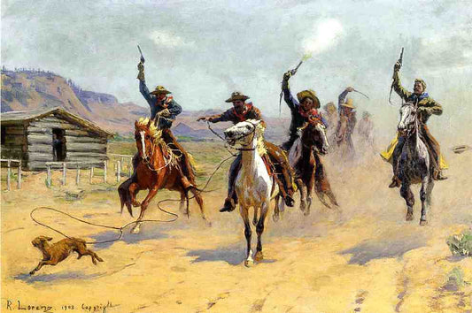 Coming to Town, vintage artwork by Richard Lorenz, 12x8" (A4) Poster