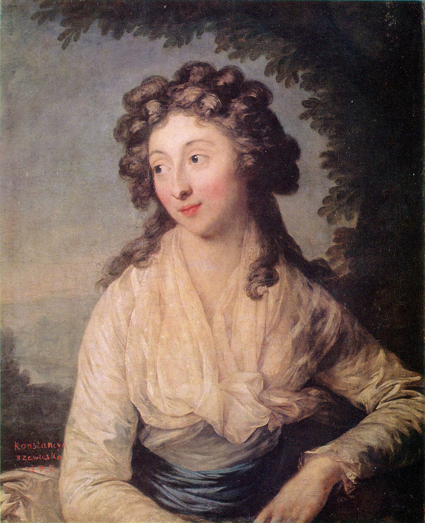Portrait of Constancja Rzewuska, vintage artwork by Anton Graff, 12x8" (A4) Poster