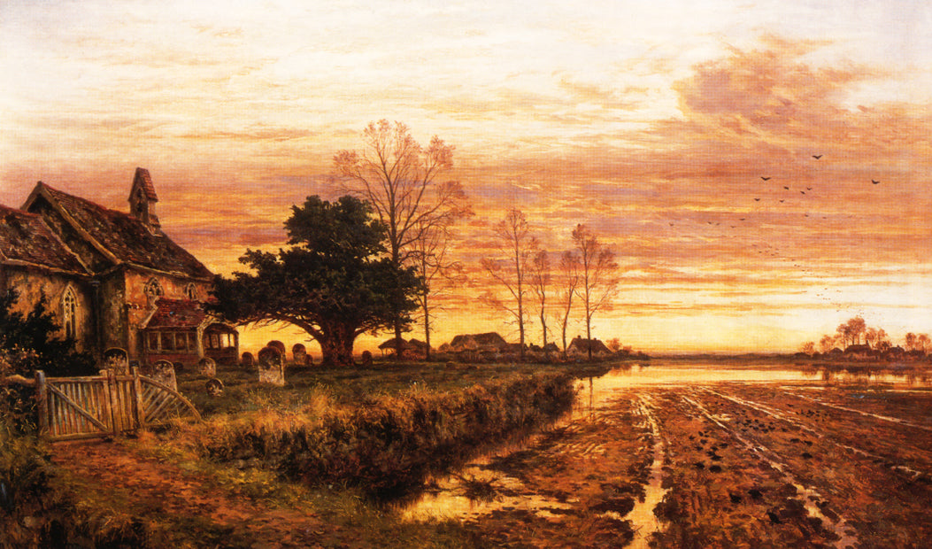 At Evening Time it Shall be Light, vintage artwork by Benjamin Williams Leader, 12x8" (A4) Poster