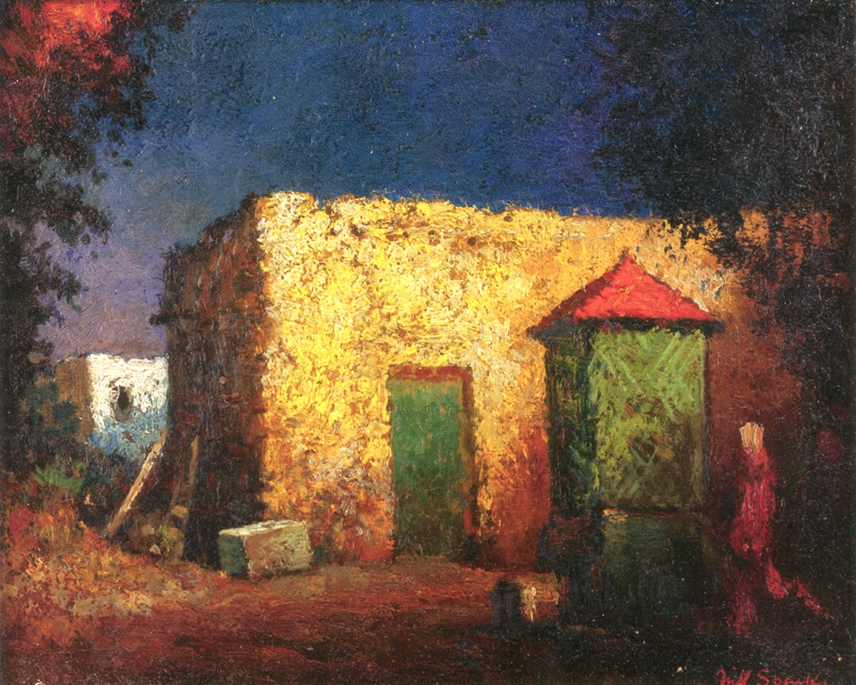 Courtyard Well, New Mexico, vintage artwork by Will Sparks, 12x8" (A4) Poster