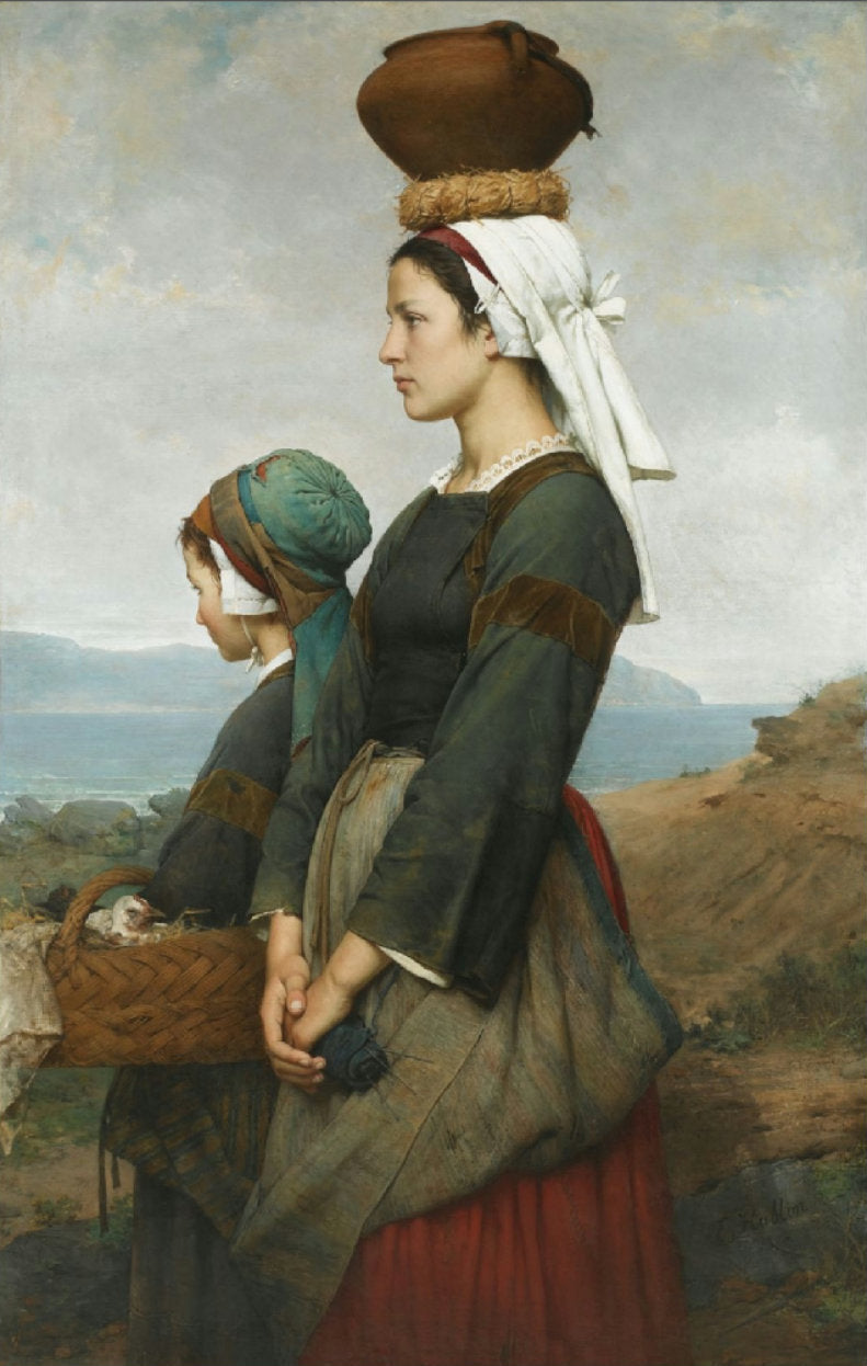 Le Chemin du Marche, Finistère, vintage artwork by Emile Auguste Hublin, 12x8" (A4) Poster