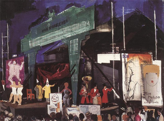 Circus, vintage artwork by Vilmos Aba-Novák, 12x8" (A4) Poster