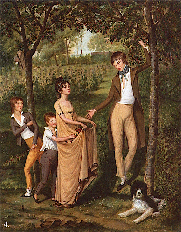 The Cherry Pickers, vintage artwork by John Ludwig Krimmel, 12x8" (A4) Poster