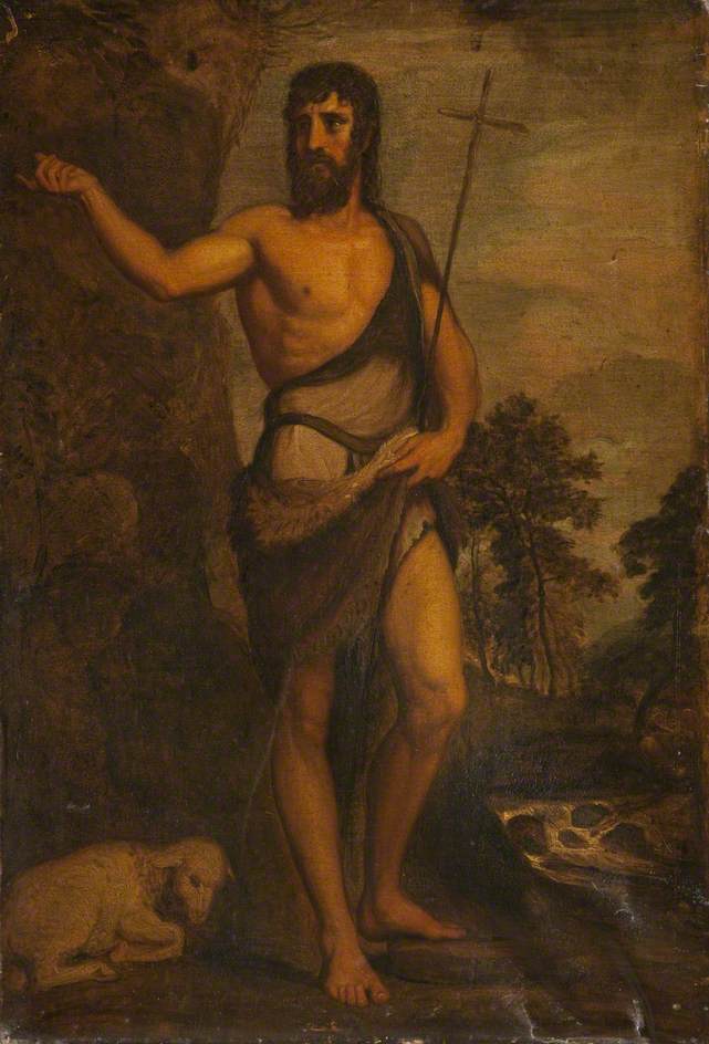 Saint John the Baptist (after Titian), vintage artwork by Joseph Severn, A3 (16x12") Poster Print