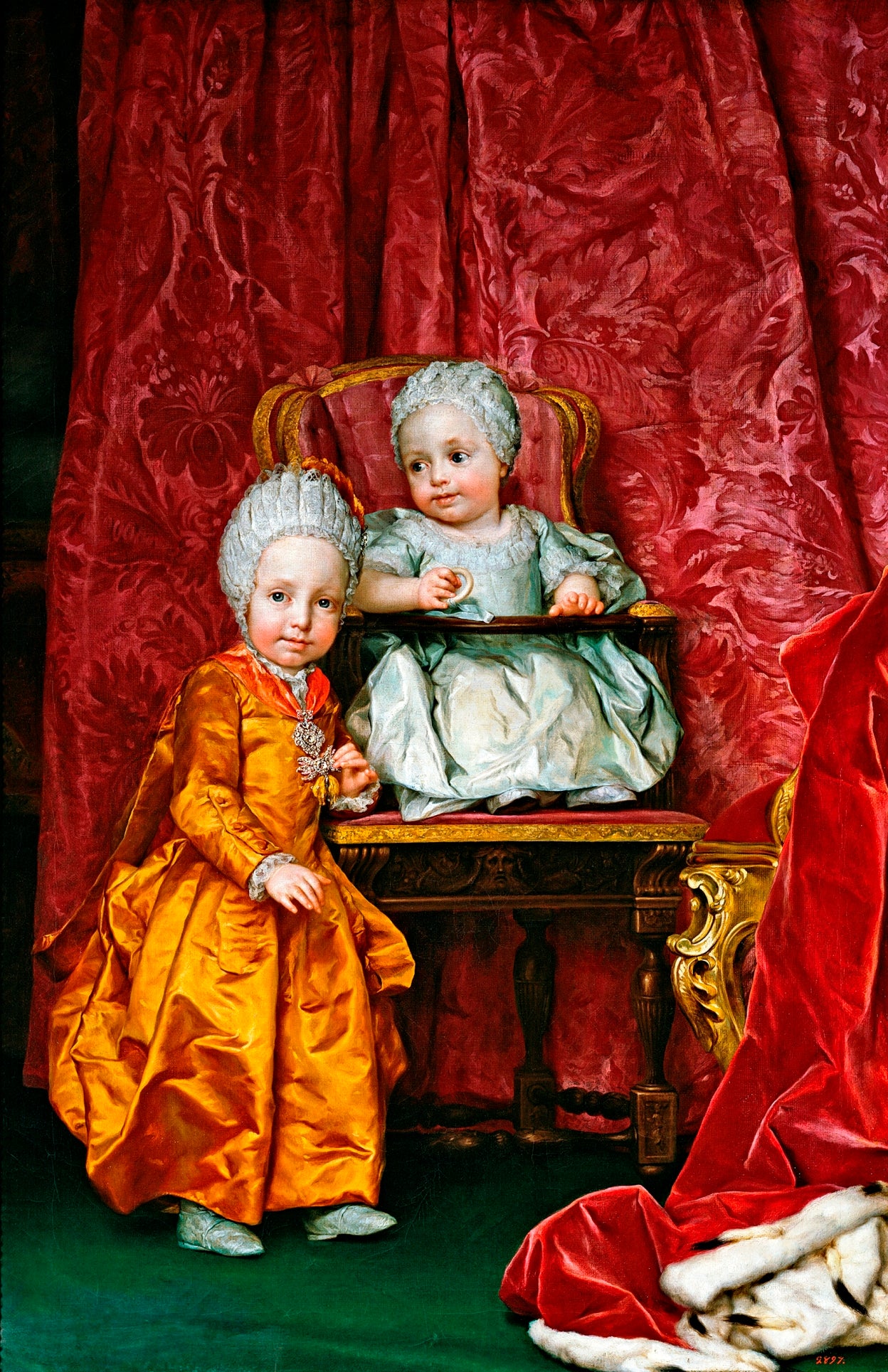 Archduke Ferdinand and Archduchess Maria Anna of Austria, vintage artwork by Anton Raphael Mengs, 12x8" (A4) Poster